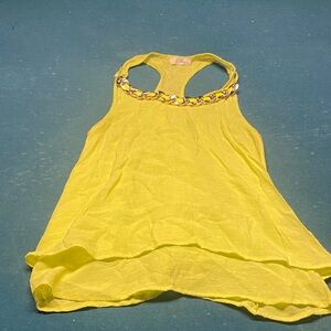 Yellow Tank Top with Chain Detail